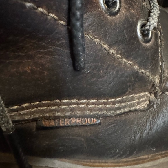 CARHARTT Men's Brown Leather Waterproof Moc Toe Wedge Work Boots Size 9 Outdoors - Picture 11 of 16